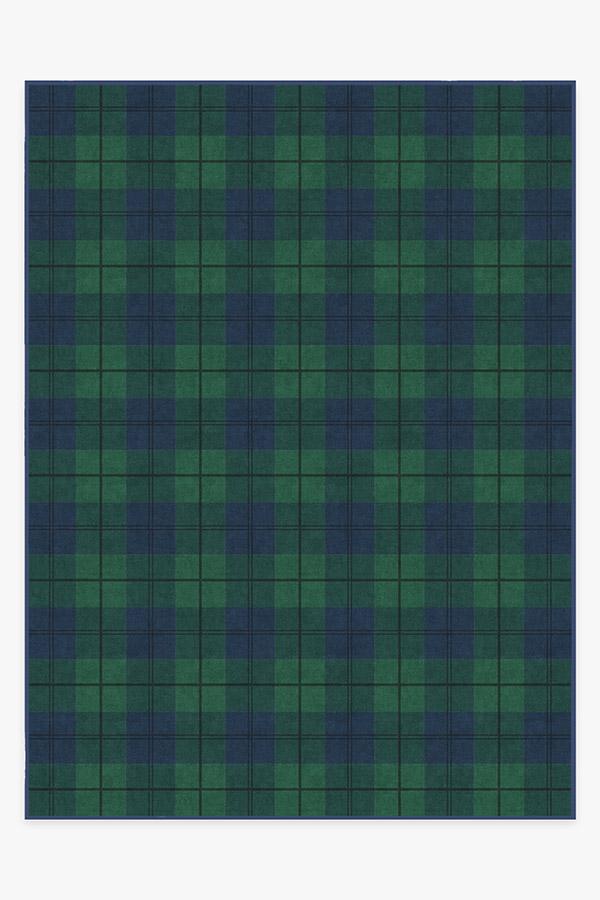 Buffalo Plaid — Halı, Plaid Yeşil ve Mavi, AREA, beyaz zemin, 9x12