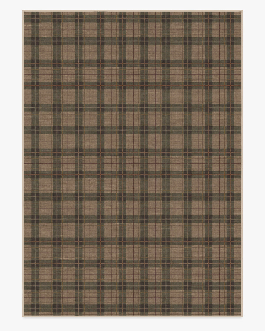 Alfie Plaid — Halı, Doğal Yeşil, AREA, beyaz zemin, 10x14
