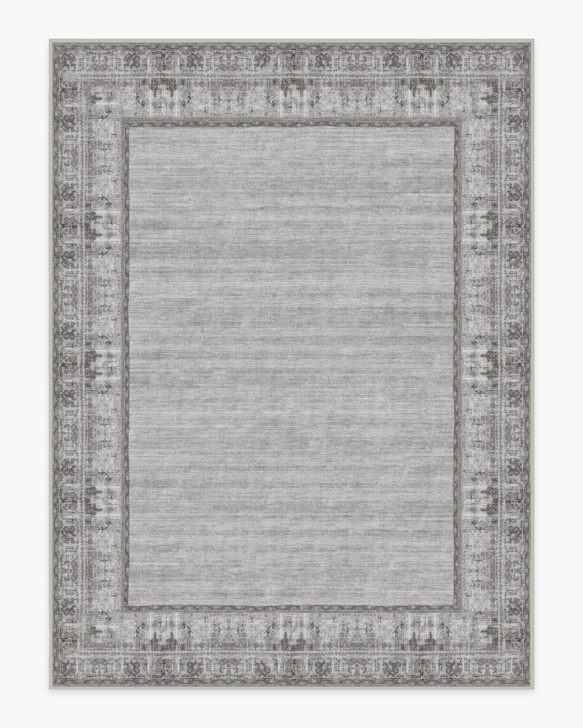 Vintage Daisy Bordered — Halı, Gri, AREA, beyaz zemin, 9x12