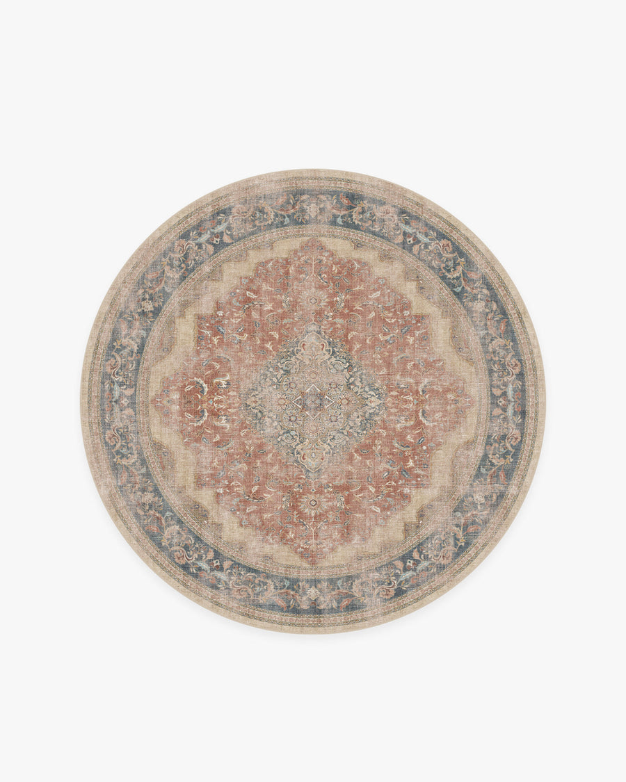 Adeline — Halı, Antique Kırmızı, ROUND, beyaz zemin, 6R