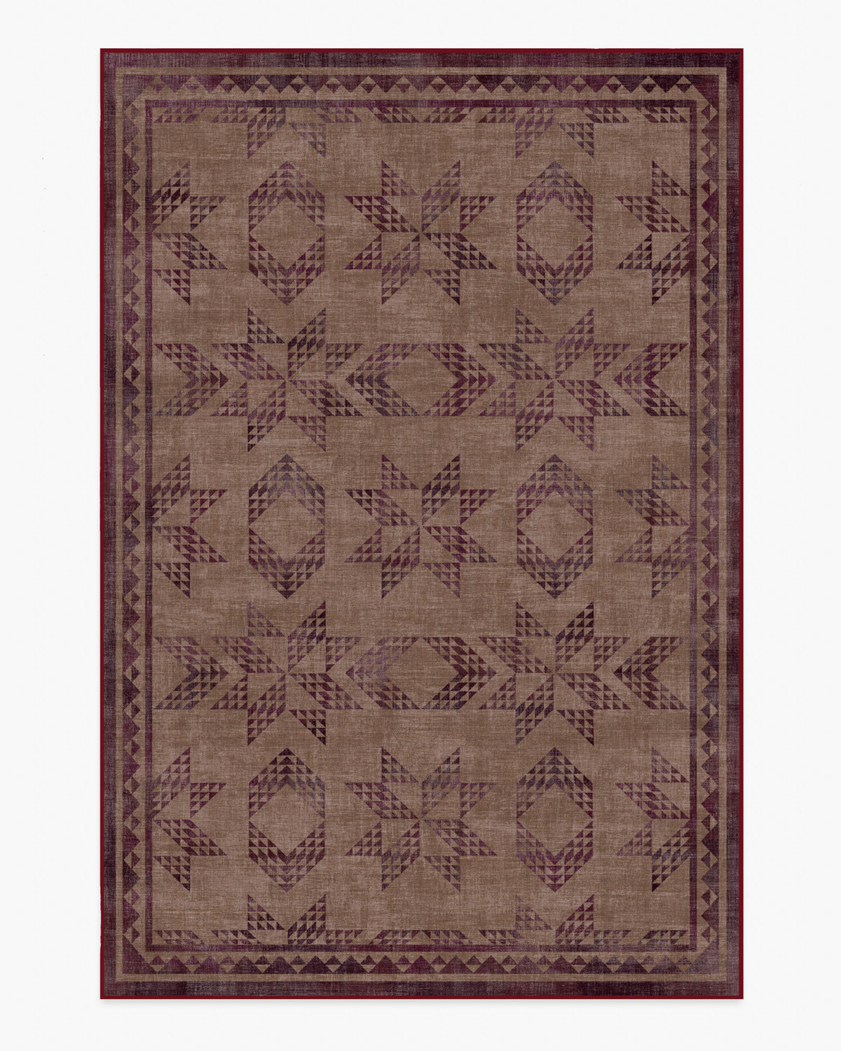 Louisa — Halı, Kahverengi Bordo, AREA, beyaz zemin, 6x9