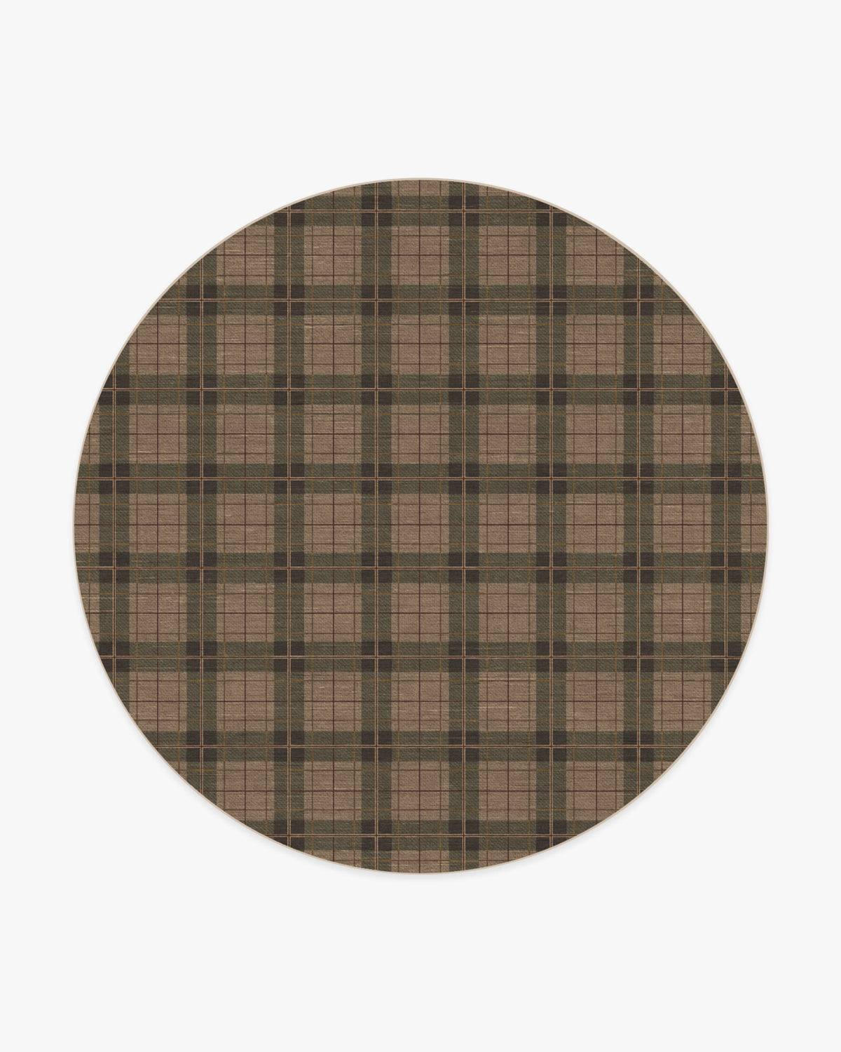 Alfie Plaid — Halı, Doğal Yeşil, ROUND, beyaz zemin, 8R