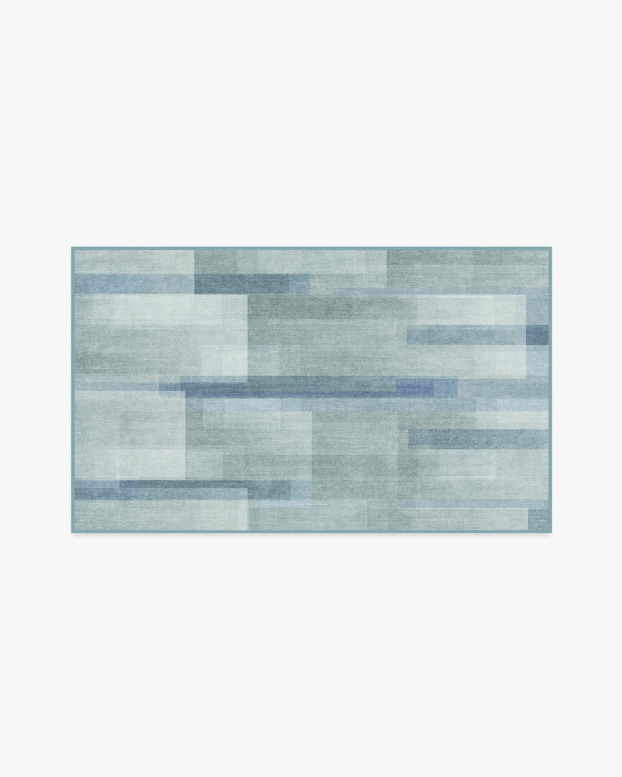 Solar Drift — Halı, Gümüş Mavi, AREA, beyaz zemin, 3x5