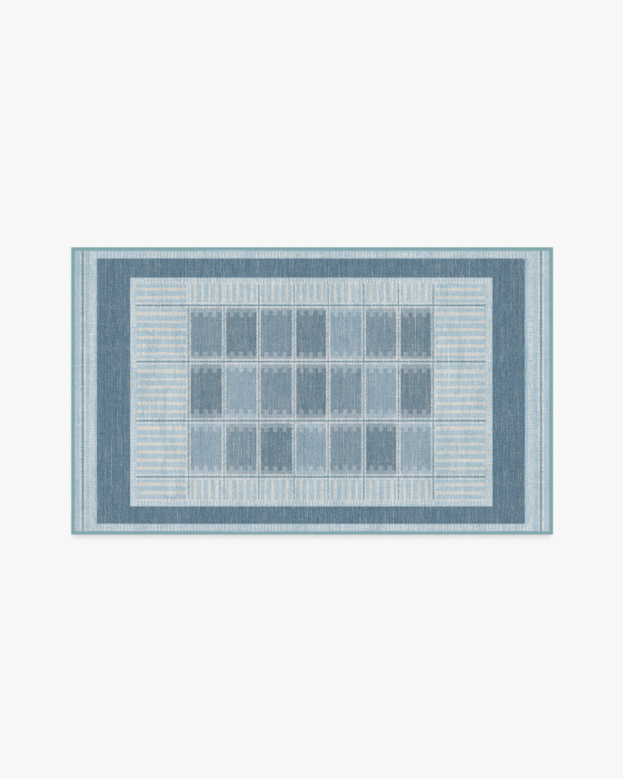 Agnes — Halı, Mavi, AREA, beyaz zemin, 3x5