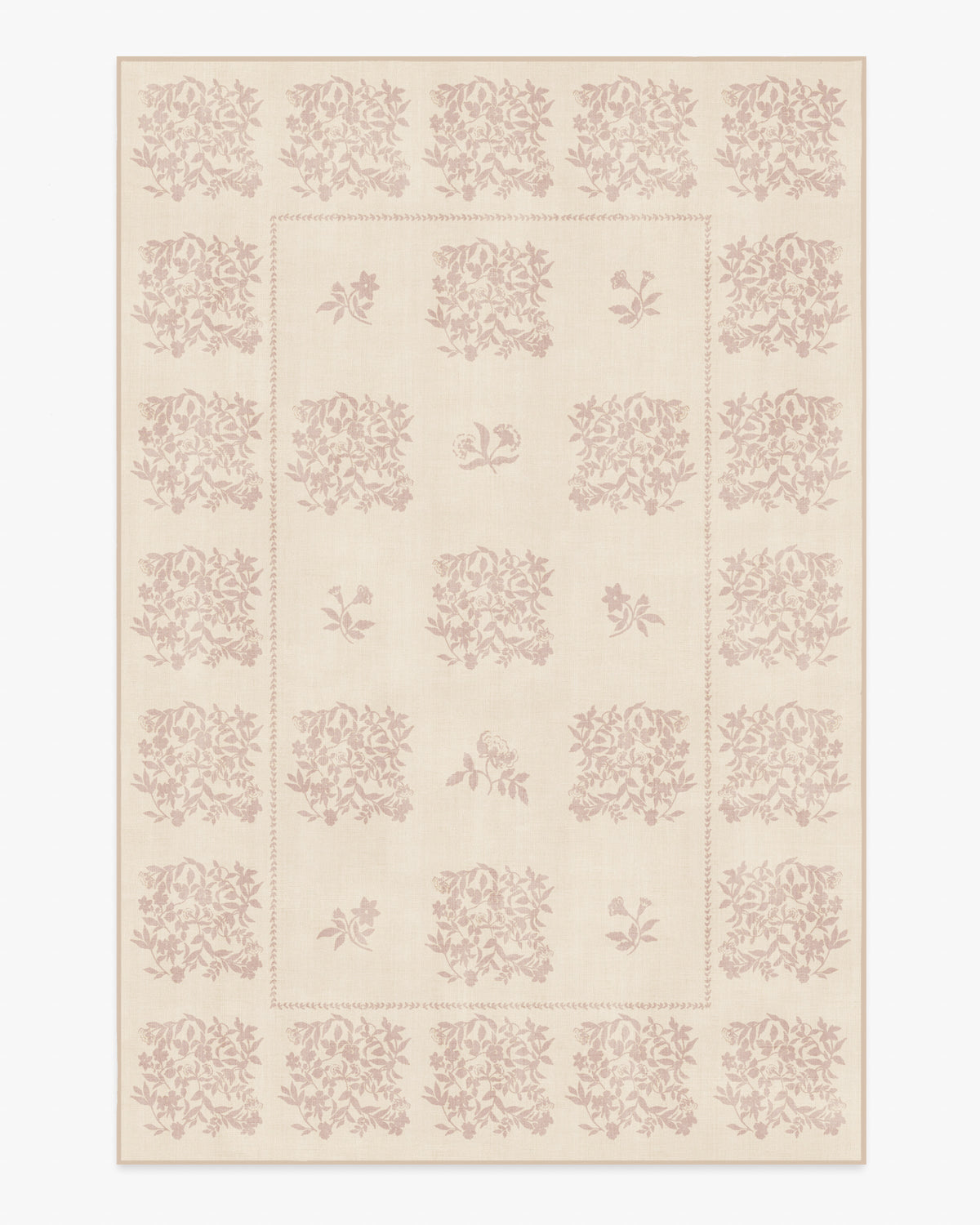 Iona — Halı, Krem ve Vintage Blush, AREA, beyaz zemin, 6x9