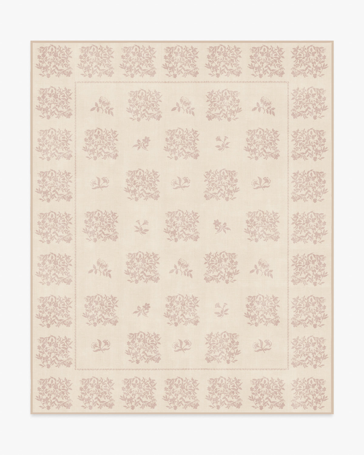Iona — Halı, Krem ve Vintage Blush, AREA, beyaz zemin, 8x10