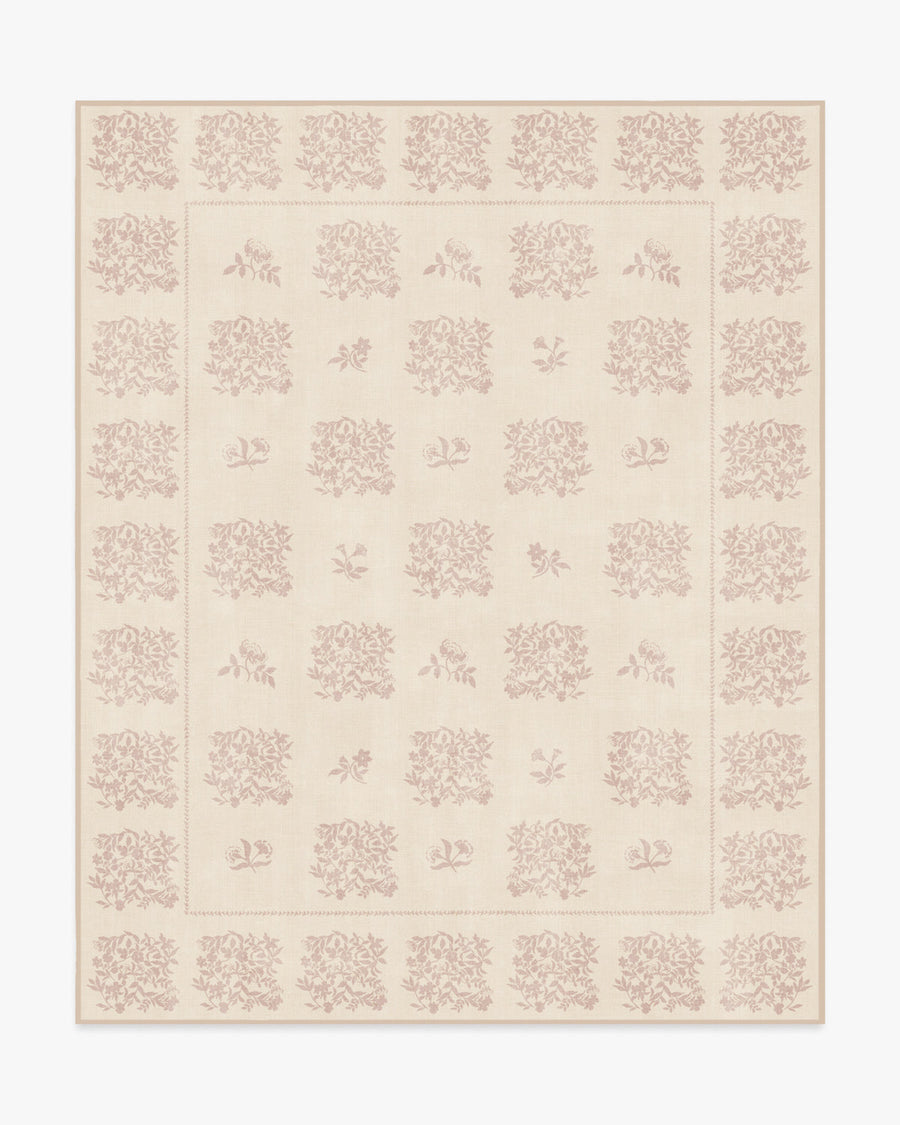 Iona — Halı, Krem ve Vintage Blush, AREA, beyaz zemin, 8x10