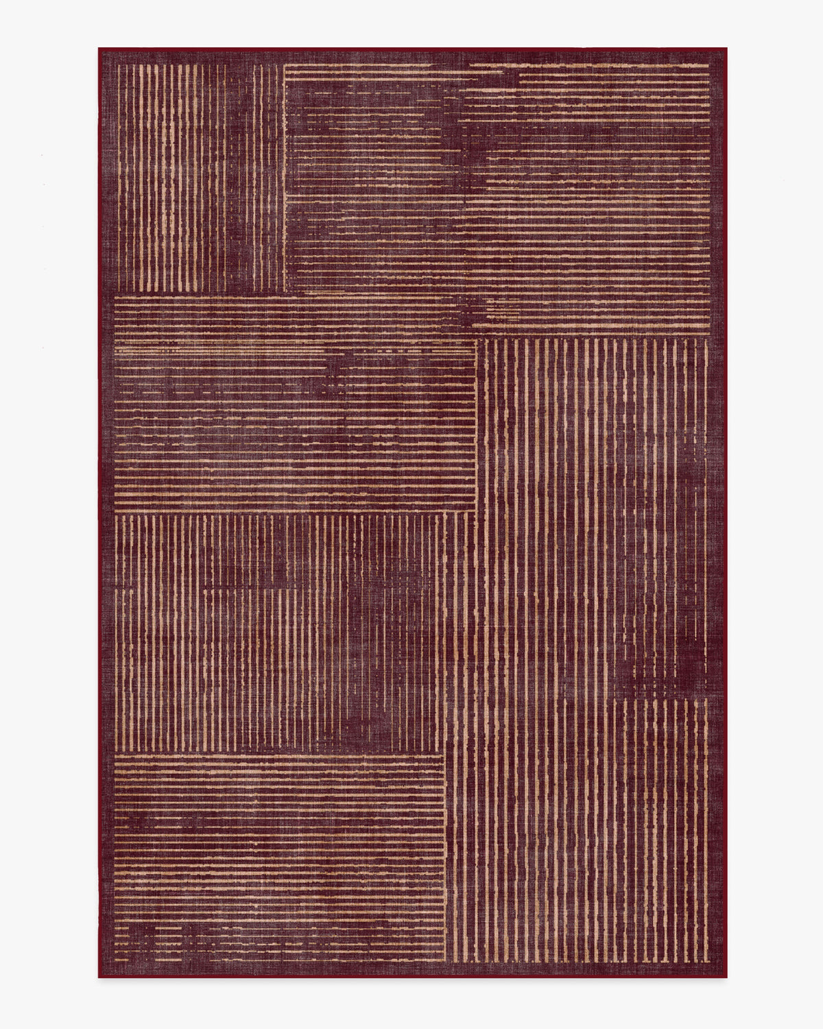 Linear Oasis — Halı, Pas Kırmızı, AREA, beyaz zemin, 6x9