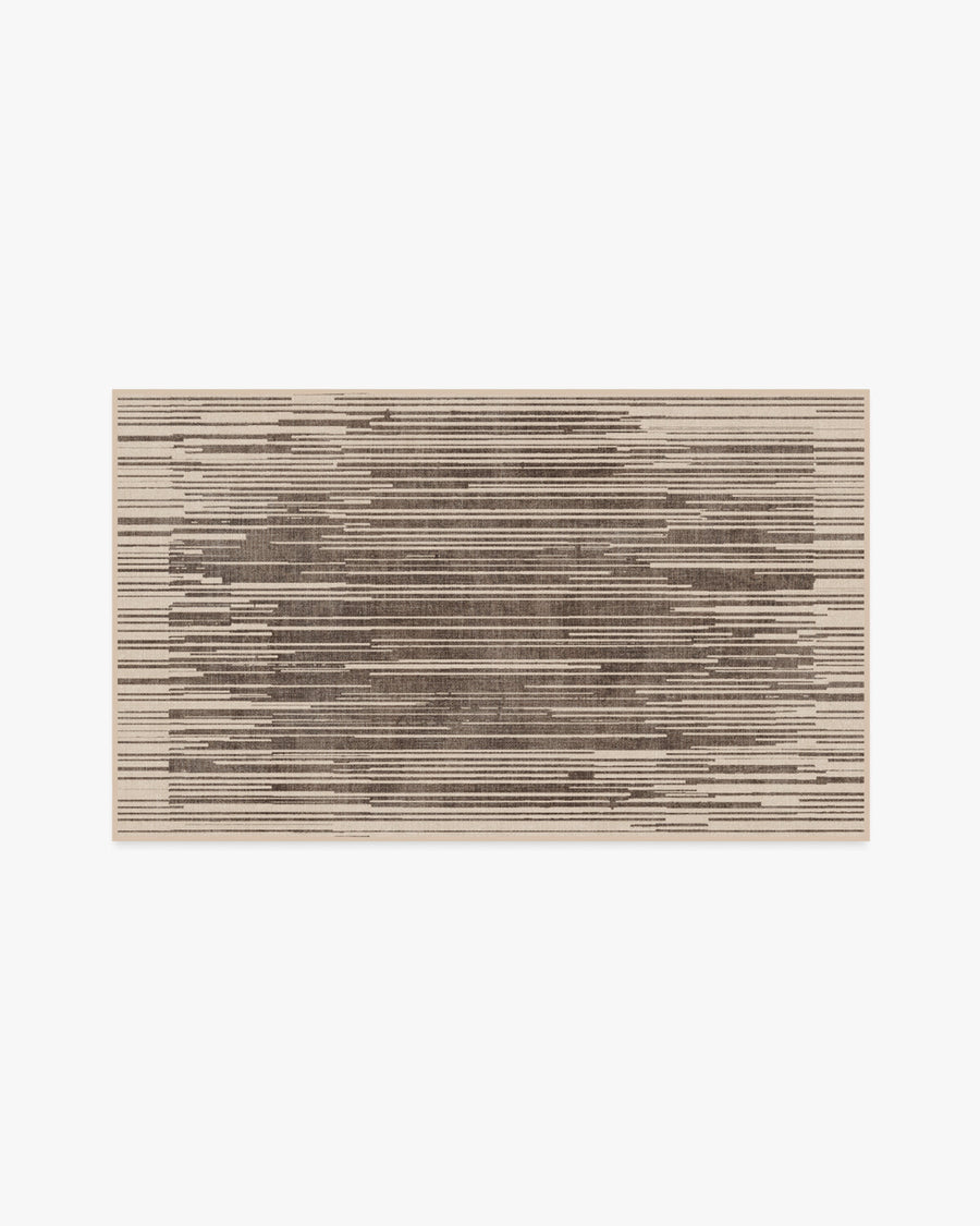 Striated Border — Halı, Kahverengi, AREA, beyaz zemin, 3x5