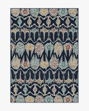 Corellian Ikat — Halı, Lacivert, AREA, beyaz zemin, 5x7