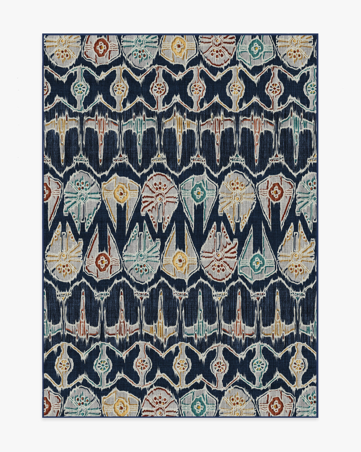 Corellian Ikat — Halı, Lacivert, AREA, beyaz zemin, 5x7