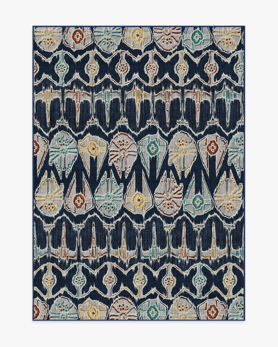Corellian Ikat — Halı, Lacivert, AREA, beyaz zemin, 5x7