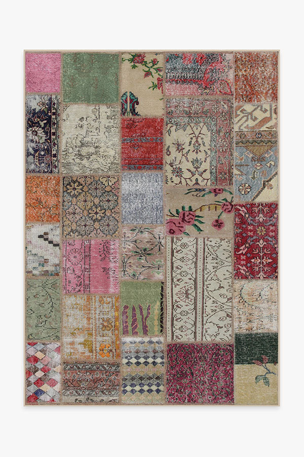 Patchwork Boho — Halı, Kırmızı, AREA, beyaz zemin, 5x7