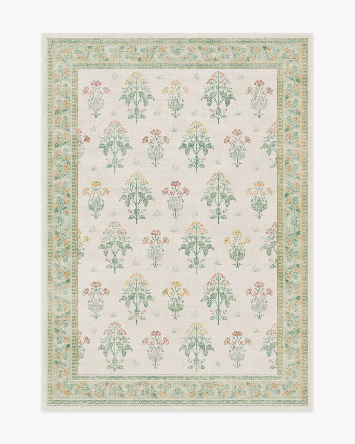 Morris And Co Meadow Sweet — Halı, Fildişi Yeşil, AREA, beyaz zemin, 5x7
