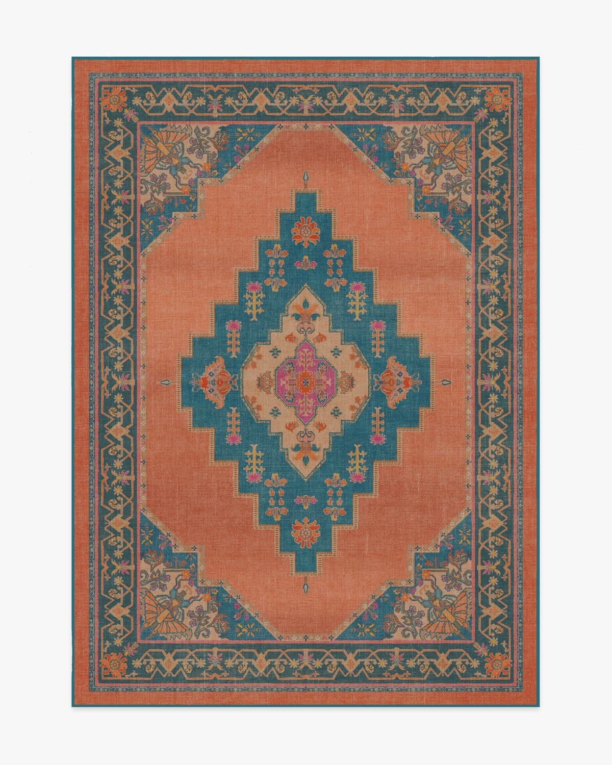 Sunset Bazaar Tropic — Halı, Mercan, AREA, beyaz zemin, 5x7