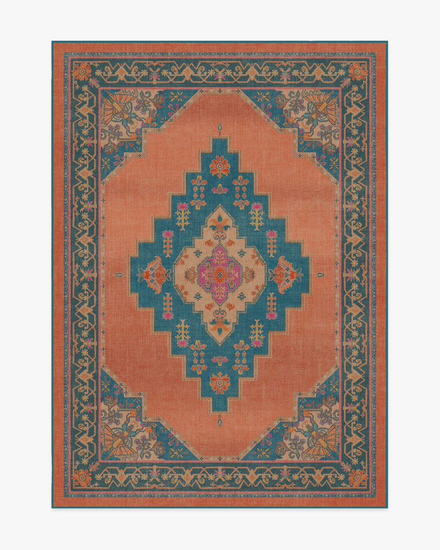 Sunset Bazaar Tropic — Halı, Mercan, AREA, beyaz zemin, 5x7
