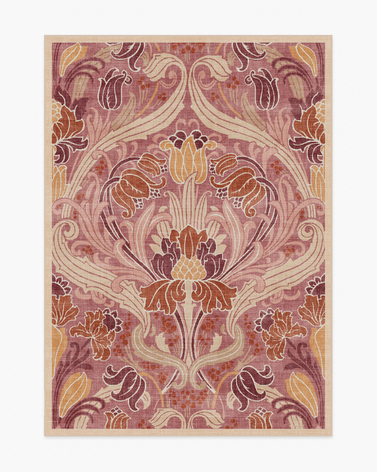 Flourish — Halı, Gül, AREA, beyaz zemin, 5x7