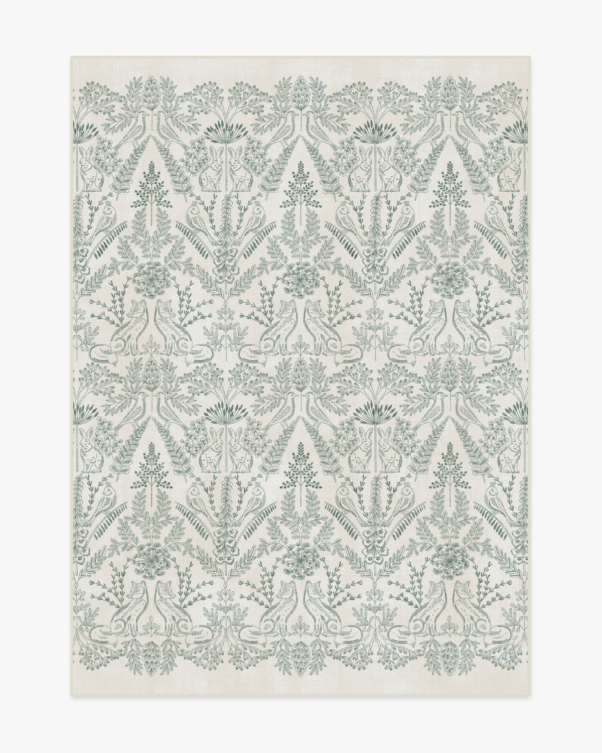 Fern Fable — Halı, Yeşil, AREA, beyaz zemin, 5x7