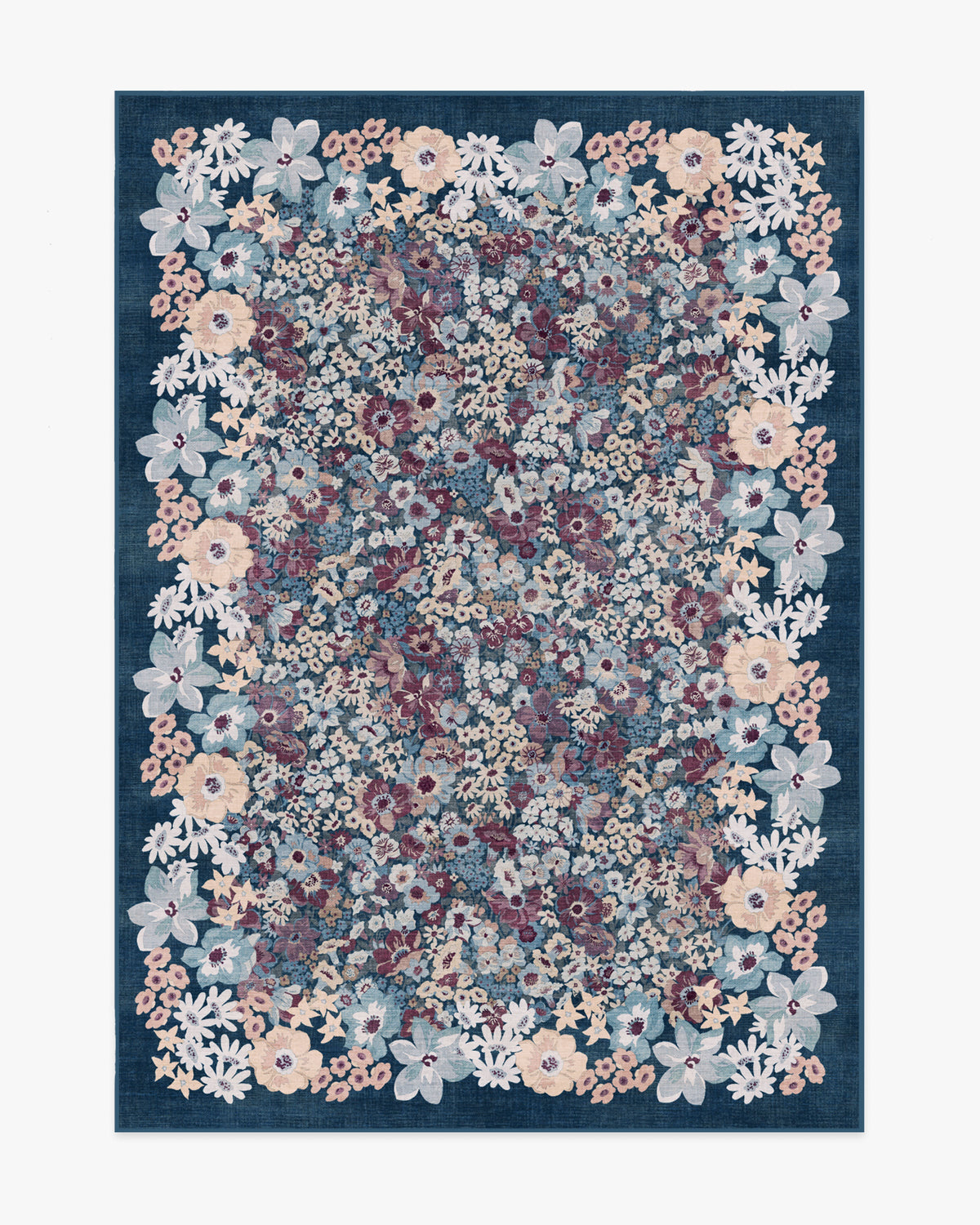 Artemis — Halı, Gece Mavisi, AREA, beyaz zemin, 5x7