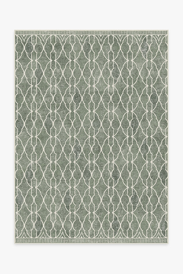 Grogu Trellis — Halı, Adaçayı Yeşili, AREA, beyaz zemin, 5x7