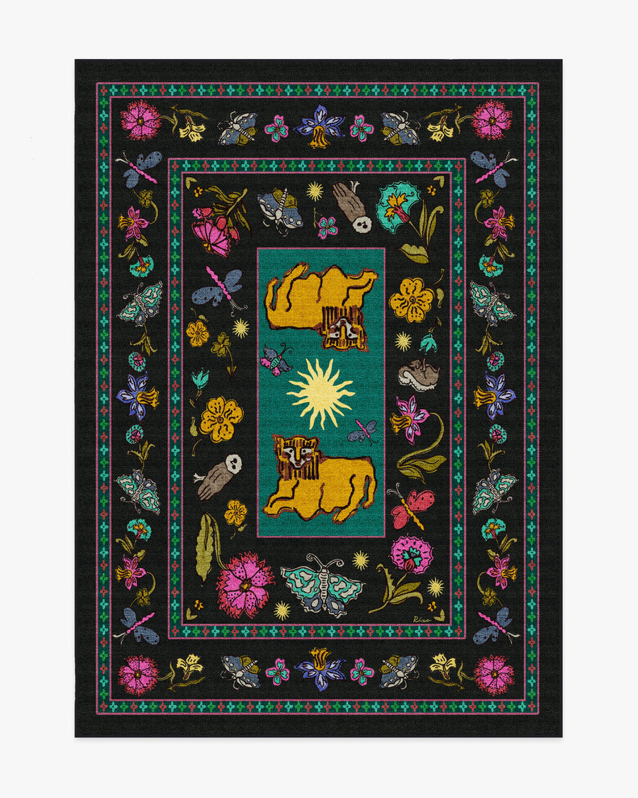 Lions Cub — Halı, Antrasit Çok Renkli, AREA, beyaz zemin, 5x7