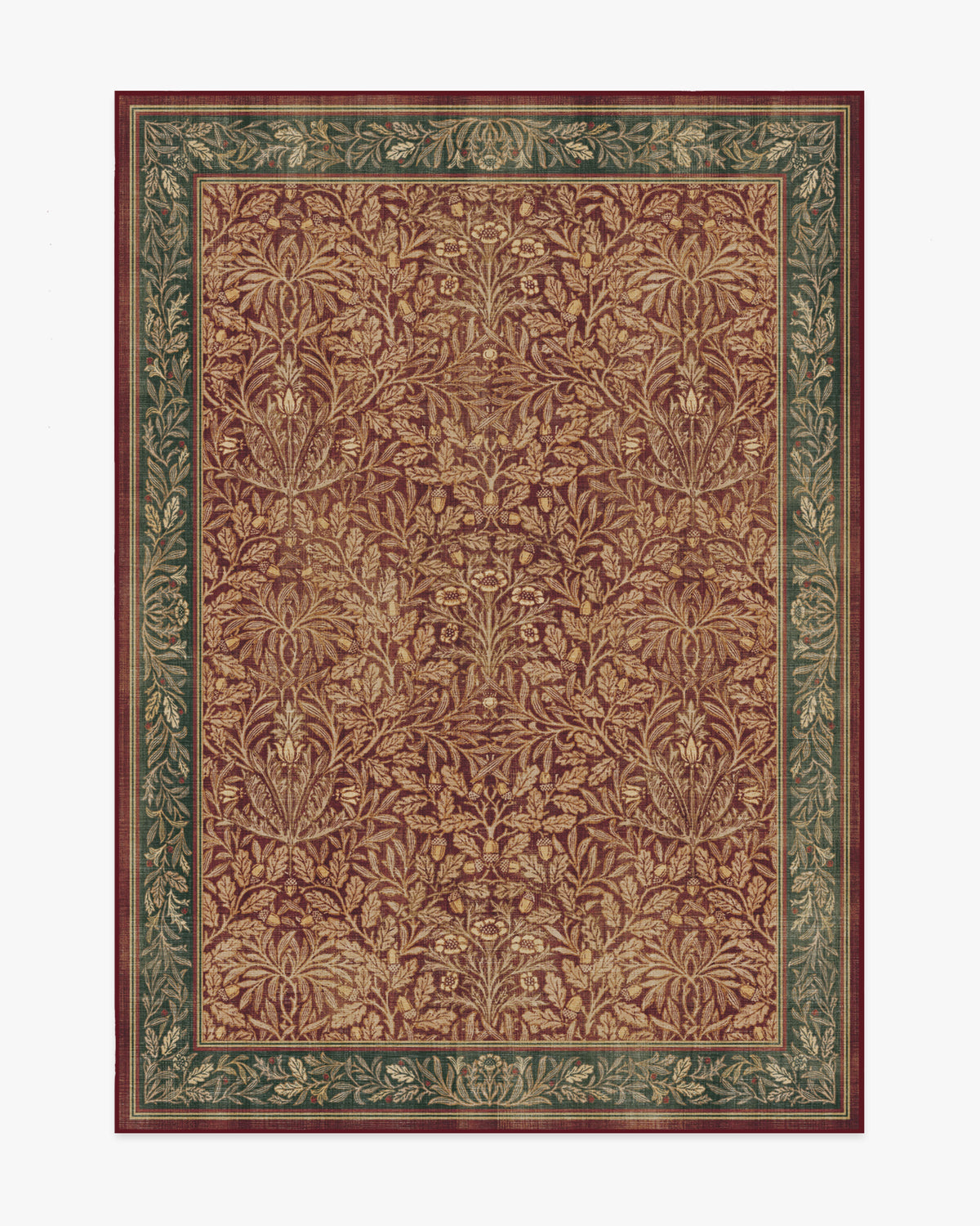 Morris And Co Acorn — Halı, Kehribar Kırmızı, AREA, beyaz zemin, 5x7