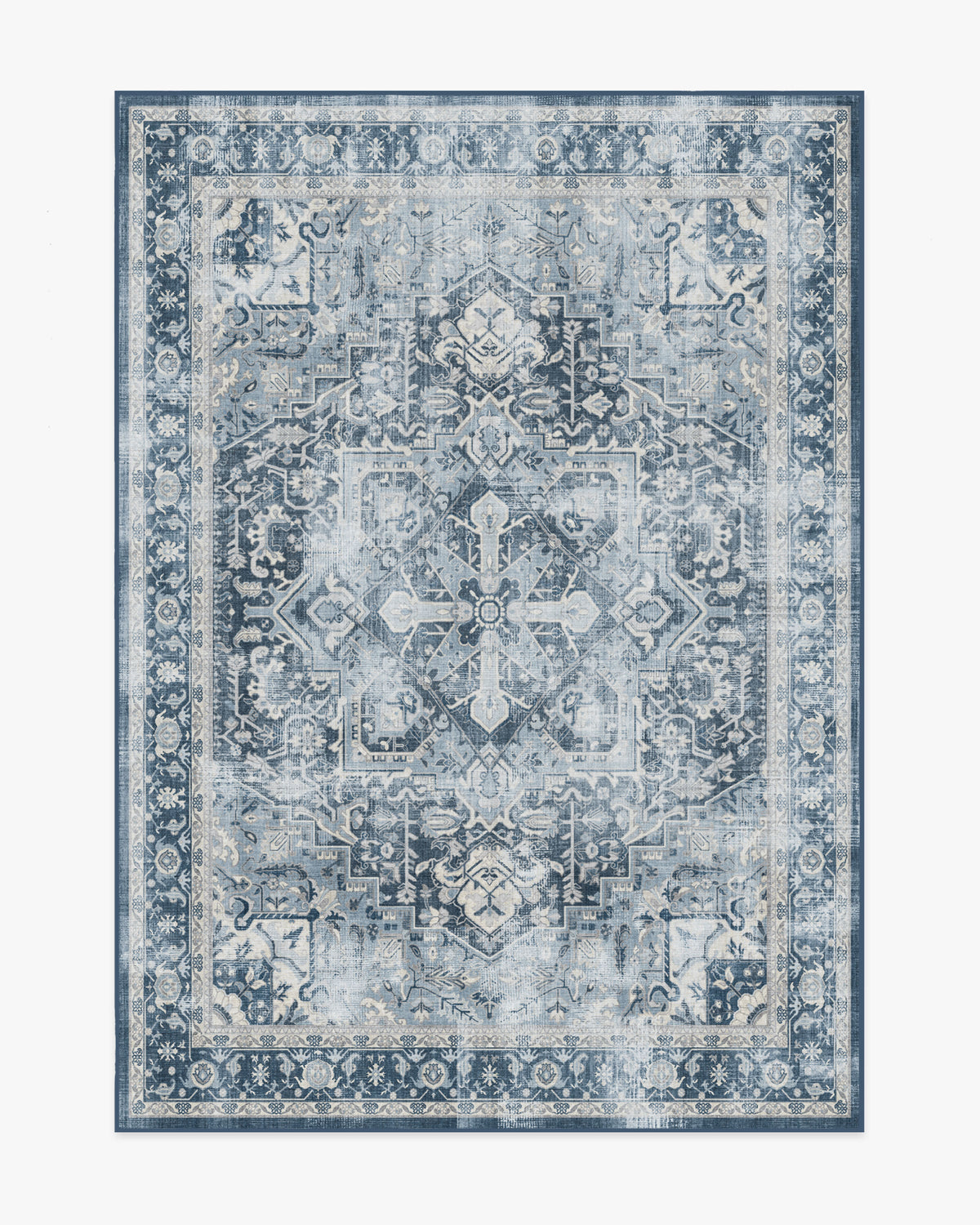 Kamran — Halı, Admiral Mavi, AREA, beyaz zemin, 5x7