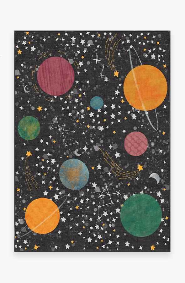 Outer Space — Halı, Siyah, AREA, beyaz zemin, 5x7
