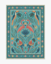 Birds Of A Feather — Halı, Su Yeşili, AREA, beyaz zemin, 5x7