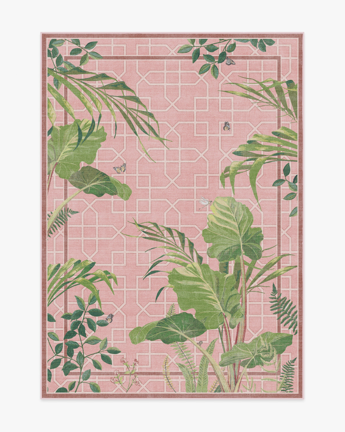 Palm House — Halı, Gül, AREA, beyaz zemin, 5x7