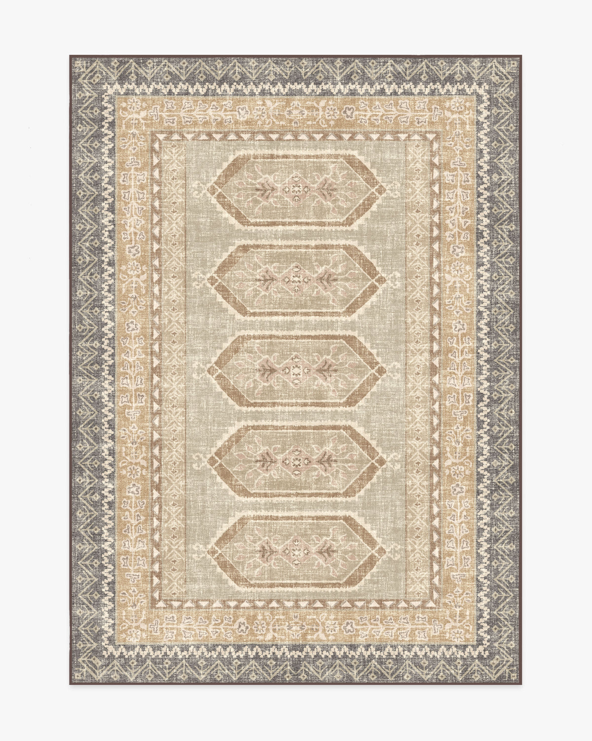 Tawnie — Halı, Kahverengi, AREA, beyaz zemin, 5x7