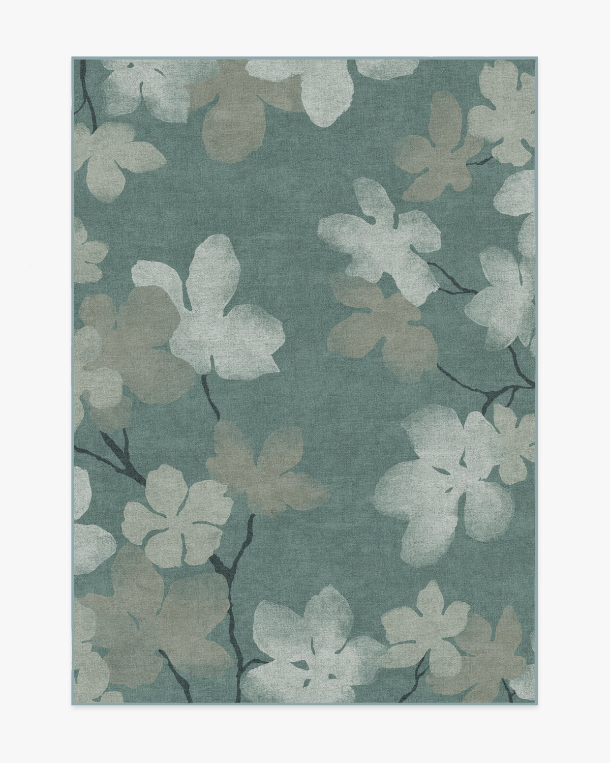 Magnolia — Halı, Turkuaz, AREA, beyaz zemin, 5x7