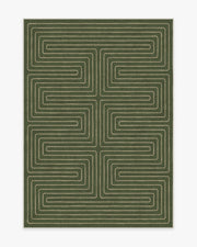 Labyrinth — Halı, Fern Yeşil, AREA, beyaz zemin, 5x7