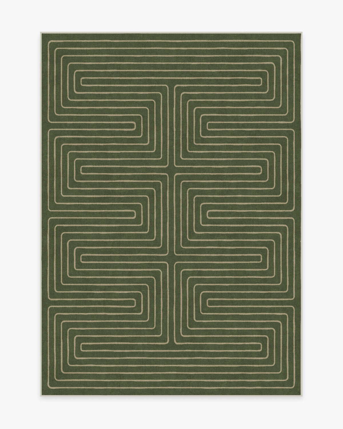 Labyrinth — Halı, Fern Yeşil, AREA, beyaz zemin, 5x7