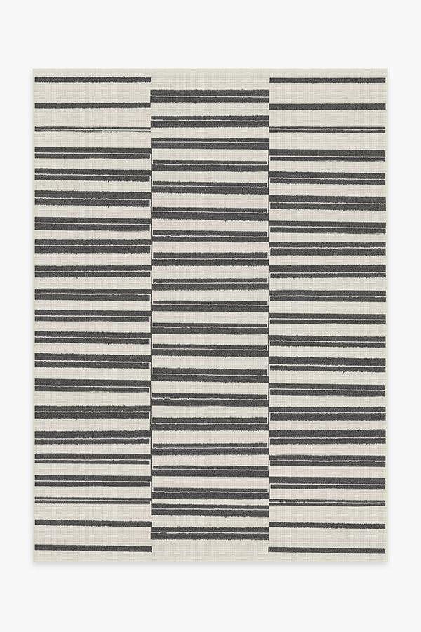 Offset Stripe — Halı, Siyah, AREA, beyaz zemin, 5x7