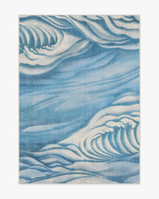 Waves — Halı, Yumuşak Mavi, AREA, beyaz zemin, 5x7