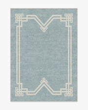 Chrysler Border Chambray — Halı, Mavi, AREA, beyaz zemin, 5x7