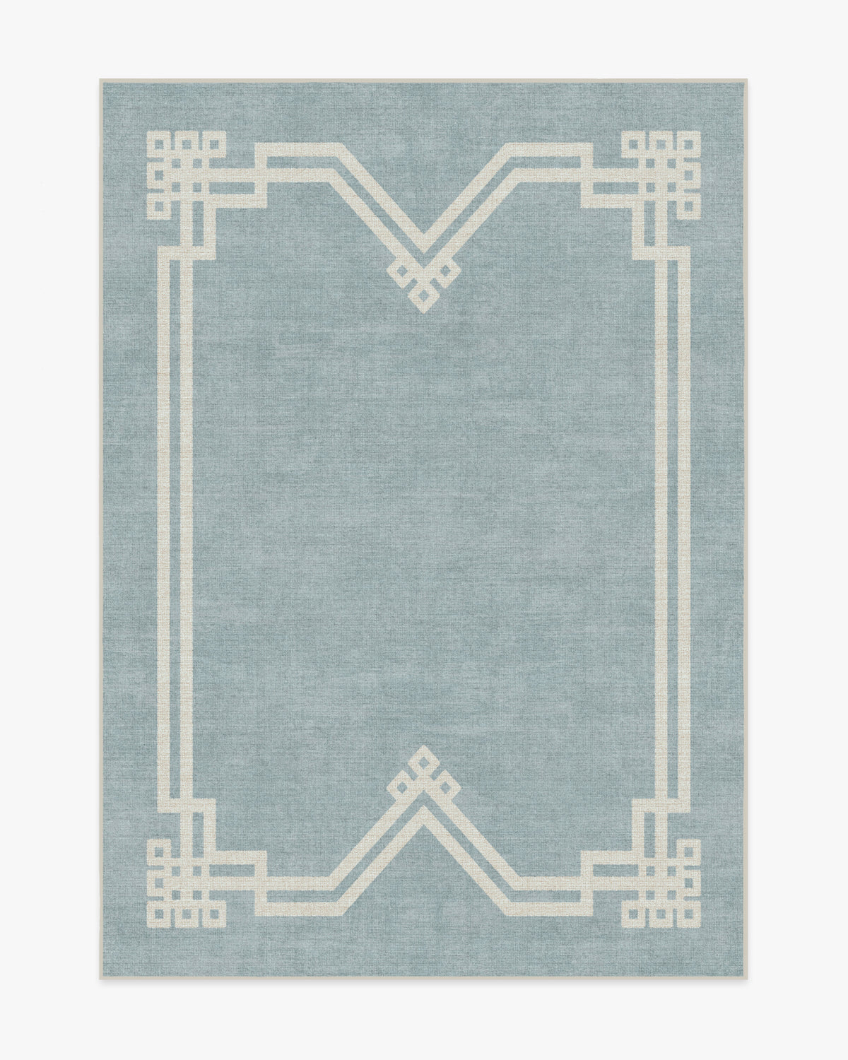 Chrysler Border Chambray — Halı, Mavi, AREA, beyaz zemin, 5x7