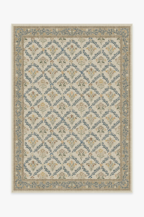 Morris And Co Bellflowers — Halı, Fildişi Altın, AREA, beyaz zemin, 5x7