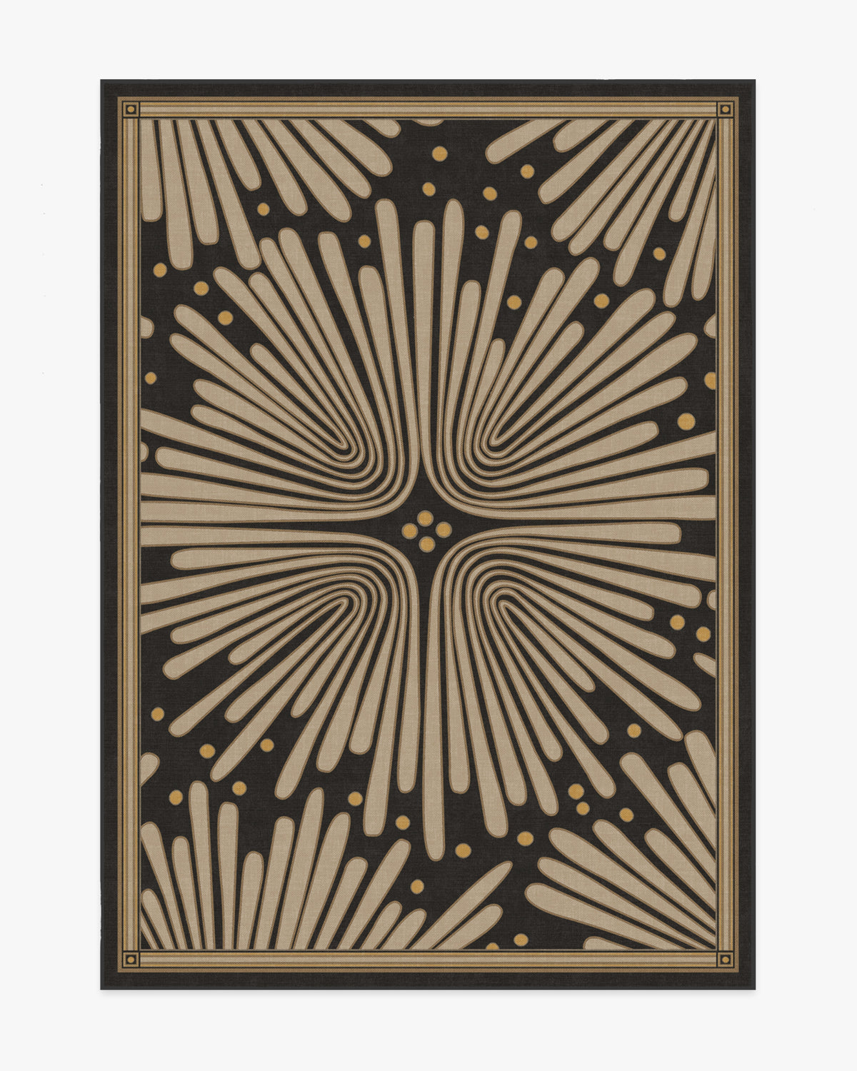 Gatsby — Halı, Siyah Altın, AREA, beyaz zemin, 5x7