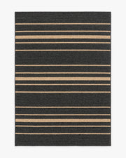 Arden Stripe Black Natural Performance Weave — Halı, Siyah, AREA, beyaz zemin, 5x7