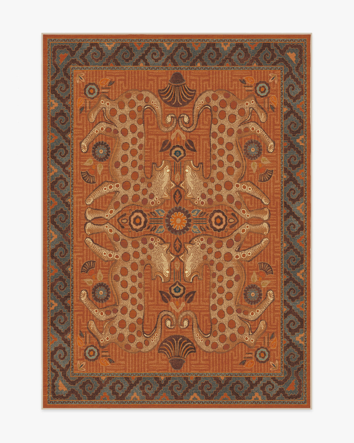 Justina Blakeney Eartha — Halı, Terracotta, AREA, beyaz zemin, 5x7