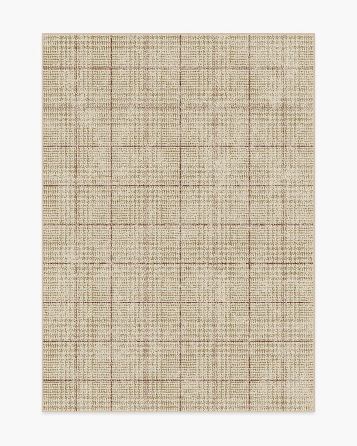 Glen Plaid — Halı, Deve Tüyü Bordo, AREA, beyaz zemin, 5x7