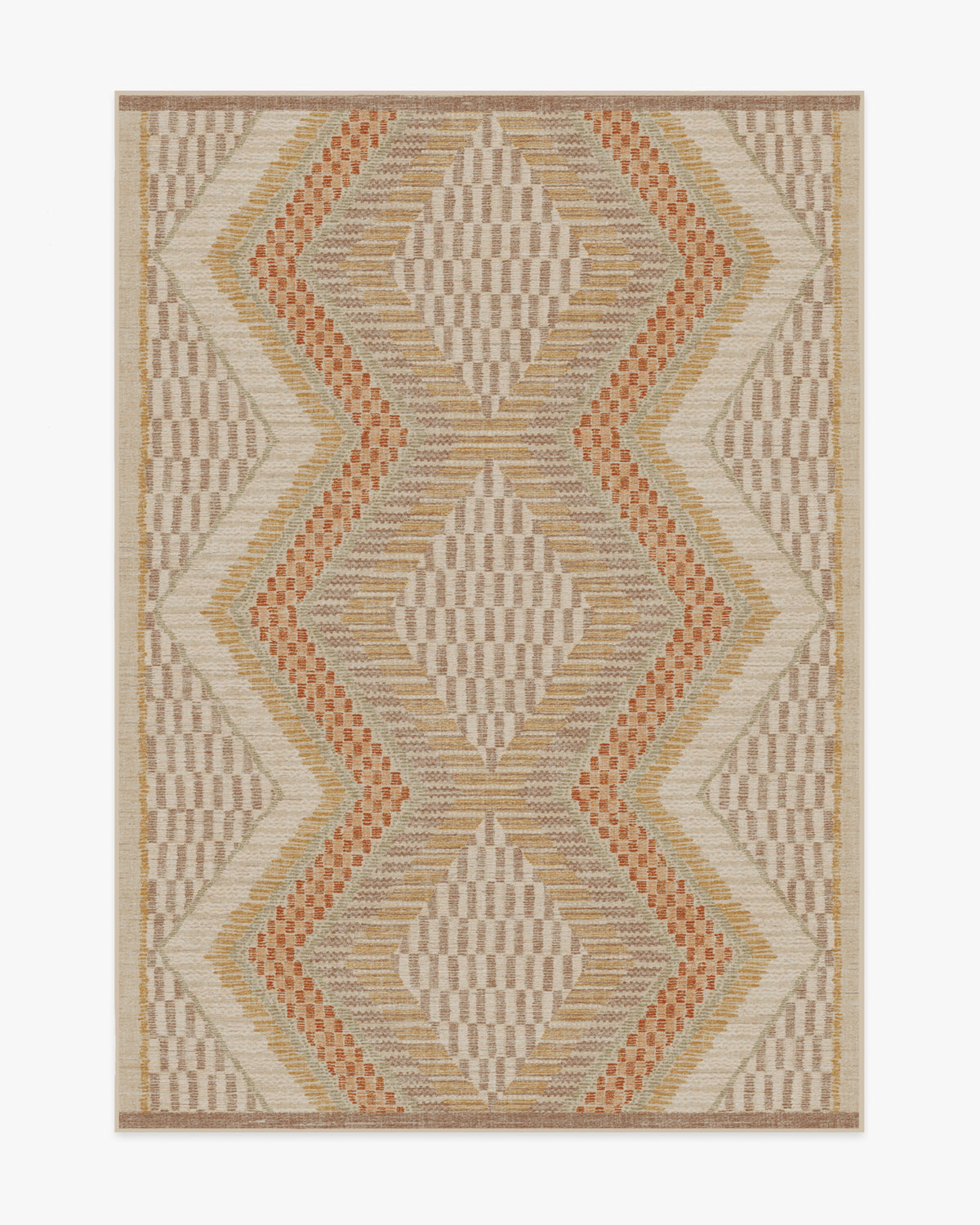 Justina Blakeney Etta — Halı, Doğal Terra, AREA, beyaz zemin, 5x7