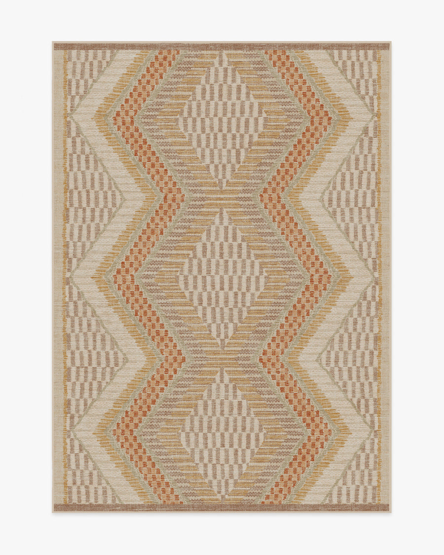 Justina Blakeney Etta — Halı, Doğal Terra, AREA, beyaz zemin, 5x7