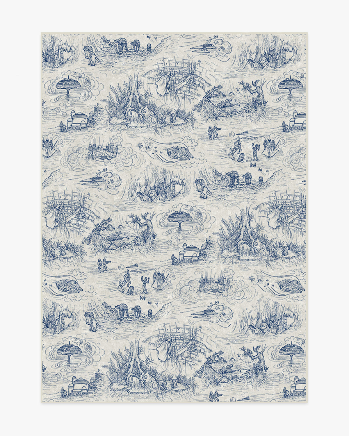 Toile — Halı, Mavi, AREA, beyaz zemin, 5x7