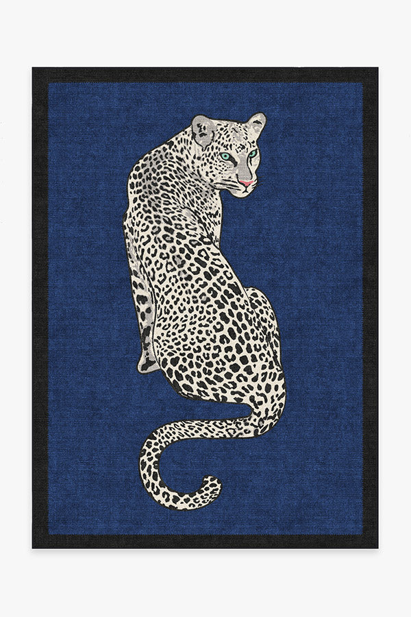 Snow Leopard — Halı, Safir, AREA, beyaz zemin, 5x7