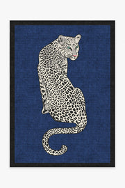 Snow Leopard — Halı, Safir, AREA, beyaz zemin, 5x7