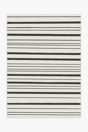Hudson Stripe — Halı, Siyah, AREA, beyaz zemin, 5x7