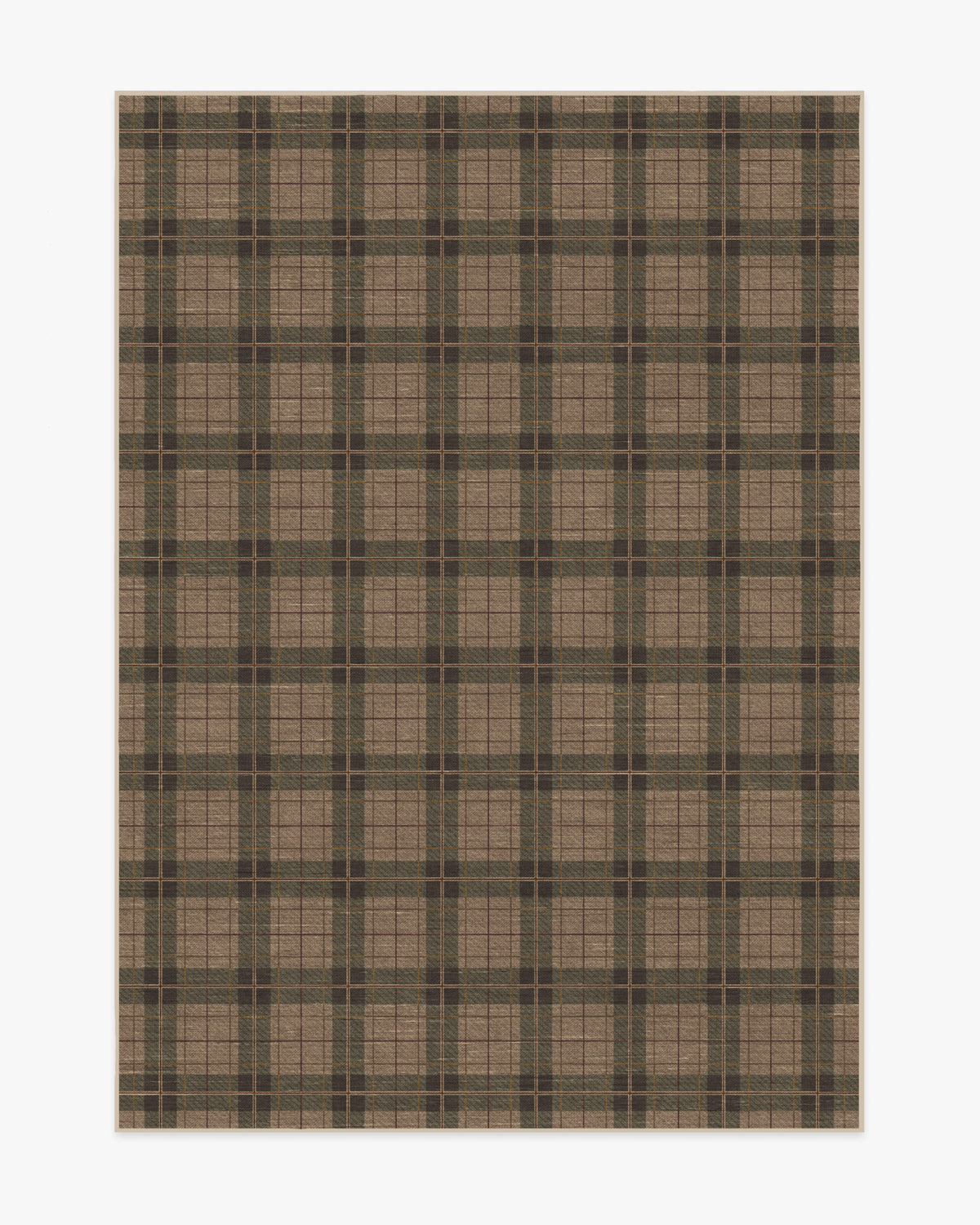 Alfie Plaid — Halı, Doğal Yeşil, AREA, beyaz zemin, 5x7